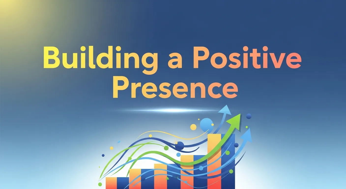 Illustration showing steps to build a positive online presence