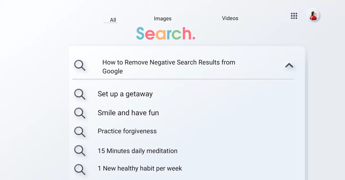 Remove Negative Search Results from Google