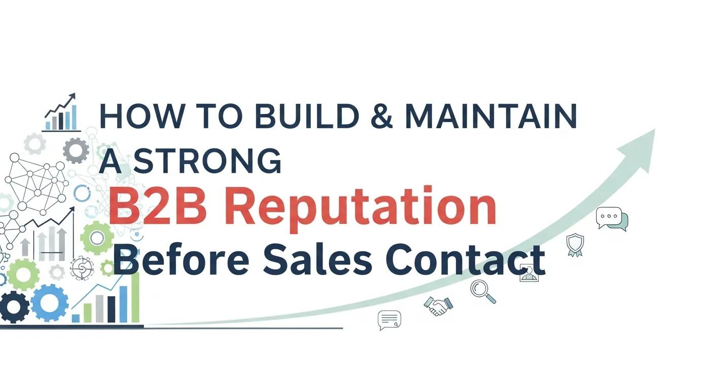 Illustration representing B2B reputation management and trust building