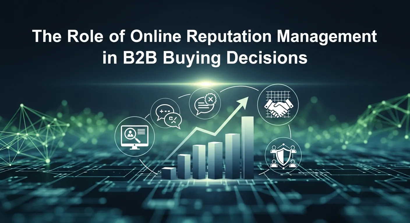 Illustration showing how online reputation management influences B2B buying decisions
